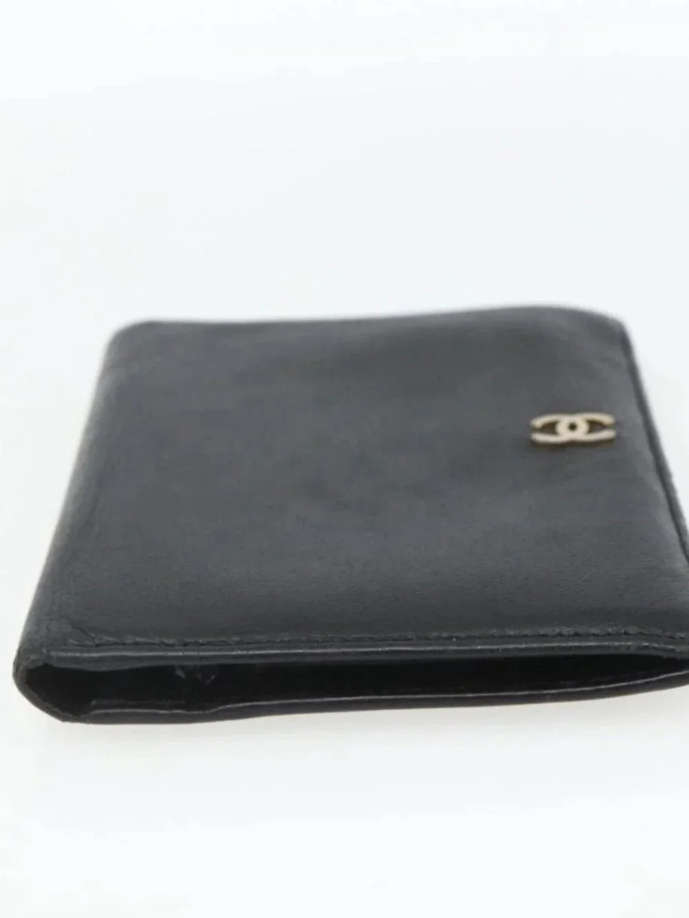 CHANEL Day Planner Cover Leather Black Gold CC Auth 157492
